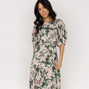 Baltic Born Tucson Midi Dress | Green + Pink Size MM